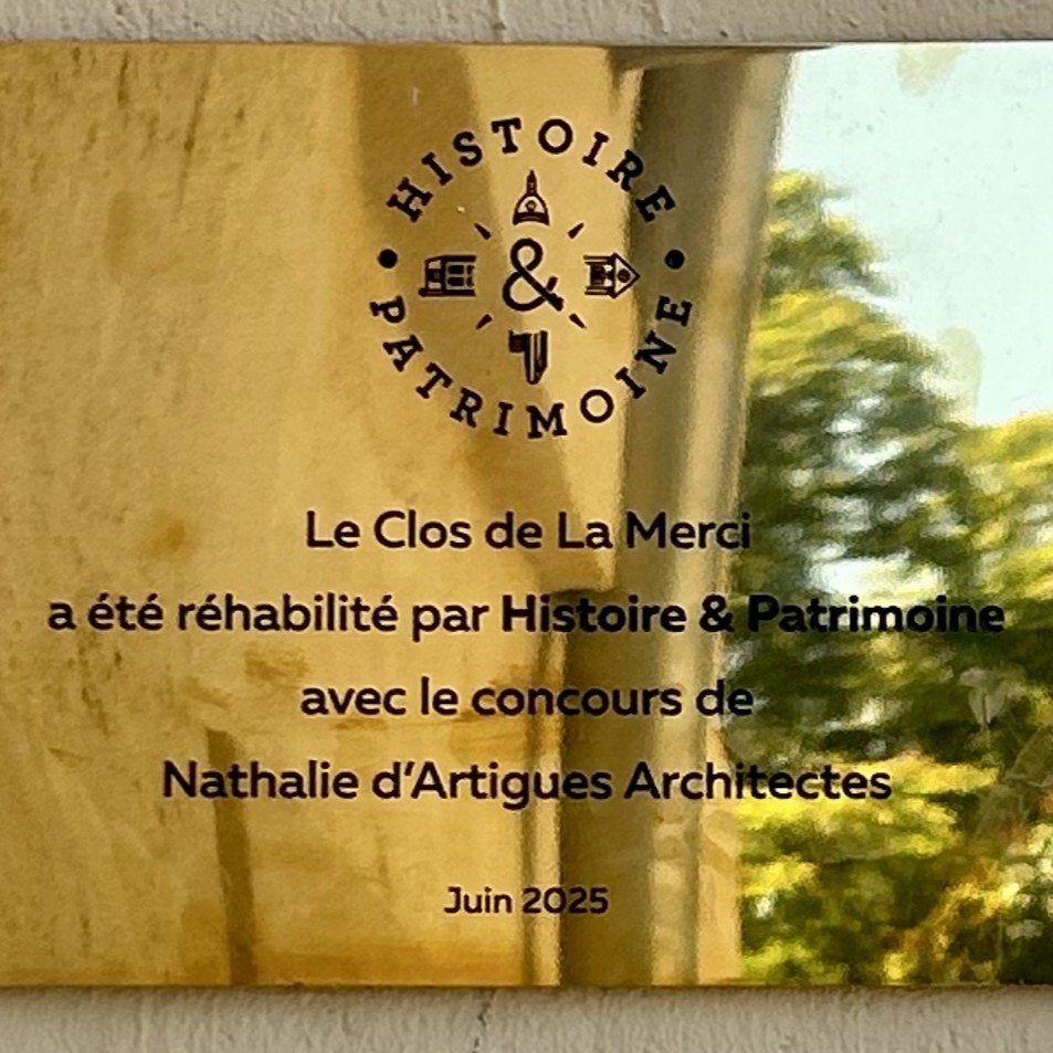 plaque de réhabilitation Histoire et Patrimoine initié par Peps im